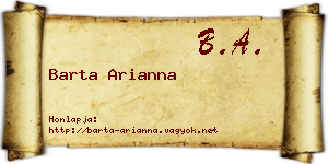Barta Arianna névjegykártya